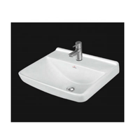 Lavabo mural en céramique blanc de petite taille, style européen moderne, avec trou pour robinet et drain, capacité de 9 L