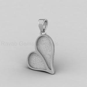Pendentif Breloque Cœur Couple 17x22mm en Argent 925 Plaqué Or 18K de Haute Qualité, Support Vierge pour Gravure, Souvenir Commémoratif, Bijoux DIY - Product Image 6
