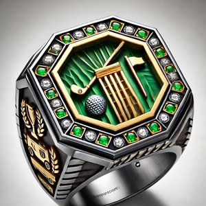 Anillo de Plata de Ley Chapado en Rodio con Circonita Cúbica para Campeonato de Equipo de Golf - Product Image 3
