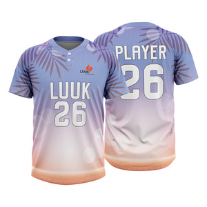 Camiseta de Béisbol Sublimada Personalizada al por Mayor con 2 Botones, Uniforme Deportivo Transpirable para Equipo de Béisbol - Product Image 1