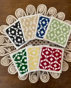 Dessous de verre modernes en résine époxy fabriqués directement Ensemble de sous-verres carrés en bois personnalisables de haute qualité Support de base de service ange - Product Image 5