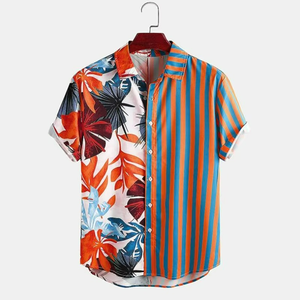 เสื้อเชิ้ตฮาวายชายหาดลำลองแฟชั่นสำหรับผู้ชาย แขนสั้น สตรีทแวร์ ลายดอกไม้ พิมพ์ลายตามสั่ง ไซส์ใหญ่ เสื้อชายหาดผู้ชาย - Product Image 1