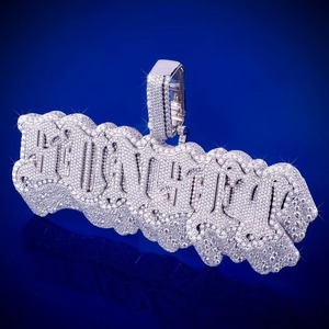 Custom Hip Hop Jewelry Custom Moissanite Letter <b>Pendant</b> 925 <b>Silver</b> Double Letter <b>Pendant</b> Iced Out <b>Initial</b> Name <b>Pendant</b> Charms - Product Image 3