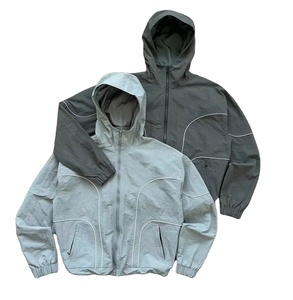 Custom Reflective Stripes Design Elastic Windbreaker <b>Waterproof</b> Breathable Eco-Friendly Thick Nylon Zipper Shell <b>Winter</b> <b>Jacket</b> - Product Image 2