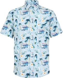 Camisa de Hombre de Manga Corta con Estampado Floral Tropical, Camisa Casual de Playa con Botones, Top Vibrante y Colorido para Verano - Product Image 1