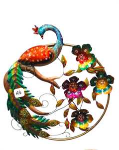 Décoration murale artisanale en métal, paon en métal, art mural pour la décoration de la maison - Product Image 2