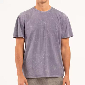 T-shirt en coton à col rond de qualité supérieure, coupe classique, manches courtes, respirant, séchage rapide, décontracté, pour homme, effet délavé au soleil - Product Image 3