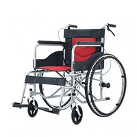 Fauteuil roulant manuel pliable léger haute résistance avec certification CE ISO, conception durable, garantie 1 an pour usage médical