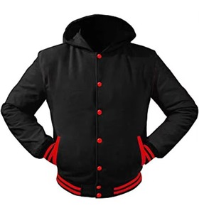 Stonefield Manufacturing Men's Varsity Jacket 100% Wool <b>Stand</b> Collar Reversible Waterproof Hooded Thick Winter Casual Streetwear - Product Image 1