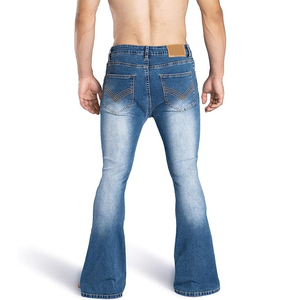 Jean évasé pour homme, coupe large, denim délavé clair, style bootcut, collection 2026, prix de gros, personnalisation OEM - Product Image 5