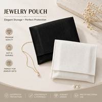 Pochette à bijoux en coton à chevrons avec logo imprimé personnalisé OEM ODM, sac anti-poussière réutilisable pour le rangement des accessoires de bijouterie