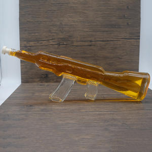 Venta al por mayor hecho a mano de vidrio Whiskeytequila Vodka botella revólver pistola en forma de pistola <span class=keywords><strong>licor</strong></span> decantador conjuntos fabricante - Product Image 4