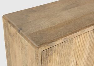 Modern Luxury Nordic Solid Wood Handcrafted <b>Sideboard</b> Fluted Tambour Doors Brass <b>Legs</b> Durable Farmhouse Dining Storage Cabinet - Product Image 3