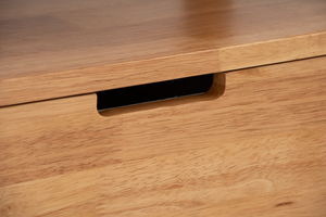Mesita de noche compacta de madera con dos niveles y un cajón de almacenamiento, ideal para dormitorio y sala de estar. - Product Image 4