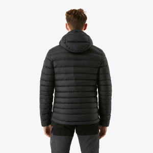 Chaqueta de Plumón con Capucha para Hombre, Negra, Cortavientos, Informal, para Invierno, Cierre de Cremallera, Color Sólido, Corte Regular - Product Image 2