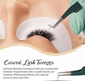 Prix d'usine Kaamir Instruments Pince à épiler professionnelle pour sourcils et applicateur de cils à pointe incurvée en acier inoxydable anti-magnétique et lisse - Product Image 3