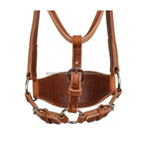 New Classic Design Handmade Brown <b>Harness</b> Leather Horse Halter in Full Cob Over Sizes Anatomically Design Horse Racing Halter - Product Image 1