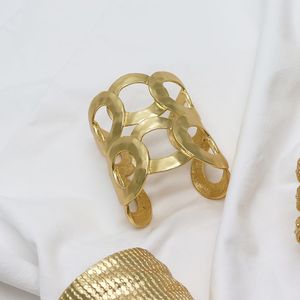 Boutons de manchette et bracelets ethniques anciens en laiton et en cuivre faits à la main, accessoires de mode en cristal - Product Image 2