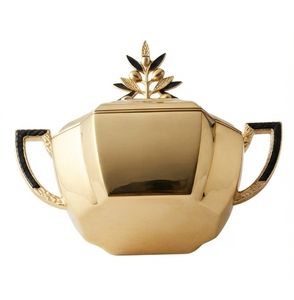 Minimalist Design Tureen Manufacturer Supplier Gold Finished <b>Serving</b> <b>Bowl</b> <b>With</b> <b>Lid</b> Dishwasher Safe Home Kitchen Use - Product Image 2