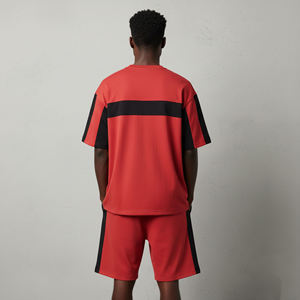 Servicio OEM ODM de dos colores, ropa para hombre hecha a medida, camiseta y conjunto de dos piezas de pantalón corto para hombre en venta - Product Image 4