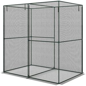 Casa de jardín/tienda de campaña negra de 6FT x 4FT x 6FT con puertas con cremallera para protección de plantas, ideal para huertos y patios traseros. - Product Image 1