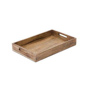 Plateau de service rectangulaire en bois de manguier de qualité supérieure avec poignées, accessoires de cuisine pour le café et le petit-déjeuner au prix le plus bas - Product Image 1