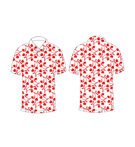 Polo à imprimé floral rouge, motif intégral, respirant, décontracté, manches courtes, style golf, pour l'été - Product Image 6