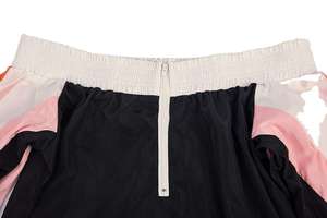 Ensemble short coupe-vent et haut à épaules dénudées pour femme, couleur unie, deux pièces, léger, coupe régulière, séchage rapide, respirant, à mémoire de forme - Product Image 3