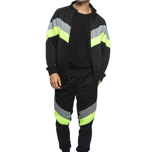 Men Autumn Solid 100% Cotton Tracksuit Set Full <b>Zip</b> <b>Hooded</b> Collar Joggers with Side Pockets Breathable Streetwear Casual Wear - Product Image 4