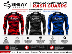 SINEWY SPORTS T-shirt de compression pour homme à manches longues, imprimé camouflage, séchage rapide, pour le MMA, coupe ajustée - Product Image 6