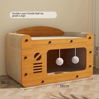 Maison pour chat rétro en forme de téléviseur avec surface à gratter pour chats d'intérieur - Vente en gros