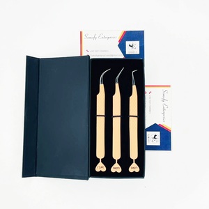 Ensemble de pinces à cils antistatiques en acier inoxydable durables Samofy Enterprises, outils de précision, pointe lisse à 45/75/90 degrés, boîte - Product Image 4