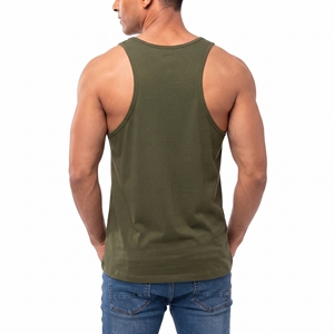 Men's Performance Knitted Sporty Tank Top Quick Dry Breathable Gym <b>Stringer</b> <b>Vest</b> Front Custom Logo OEM Manufacturer - Product Image 4