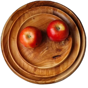 Plato de Madera Ecológico Hecho a Mano - La Mejor Calidad para Uso Diario, Estilo Clásico, Apto para Lavavajillas y Microondas - Product Image 1