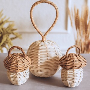 Sonajeros de Mimbre en Forma de Bellota, los Más Vendidos, Sonajeros de Ratán Natural, Sonajeros Tejidos a Mano, Juguetes Mordedores para Bebés - Product Image 4