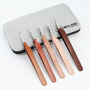 Fiber Tips Perfect Tweezers for Isolation Eyelash Extensions 90 Boot Volume Curved Classic Tweezer Stainless Steel Pointed Tip - Product Image 4