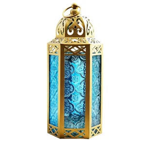 Lanterne à bougie en métal au design élégant, finition blanc antique, pour la décoration de la maison pendant le Ramadan et l'Aïd, lanternes marocaines suspendues - Product Image 5