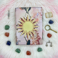 Journal en cuir véritable imprimé à la main, motif rose, signe du zodiaque, couverture rigide, pour hommes et femmes - Cadeau