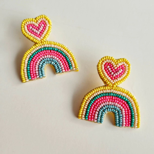 Pendientes festivos para mujer, bordados a mano, de color personalizado tradicional, de blossom craft india - Product Image 4