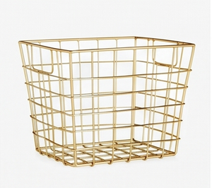 Premium Rectangular Metal <b>Wire</b> <b>Storage</b> <b>Basket</b> With Handles For Multi-Purpose Neatening And Organization Modern Design - Product Image 1