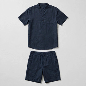 Wholesale Summer Men's Casual Shorts <b>Set</b> Plain Color Solid 100% Cotton Jersey Quick Dry Knitted Pocket Customized Logo <b>Twin</b> <b>Set</b> - Product Image 2