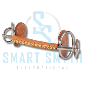 Bocado de acero inoxidable para caballo con protectores de cuero |   Bocado de Conducción para Caballos |   Equipo de Equitación - Product Image 5