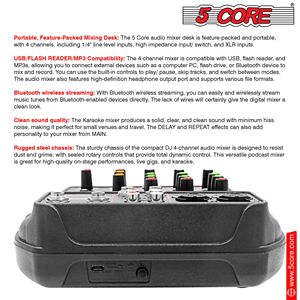 MX 4CH เครื่องผสมอินเตอร์เฟซสัญญาณเสียง XLR บลูทูธ USB 4ช่องสำหรับดีเจมิวสิคพอดคาสต์คาราโอเกะ-บอร์ดเสียงมืออาชีพ - Product Image 3