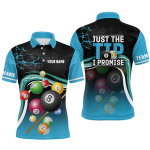 Camiseta de billar de secado rápido y tela que absorbe la humedad para hombre, camiseta de billar personalizada con estampado para jugador de billar. - Product Image 1