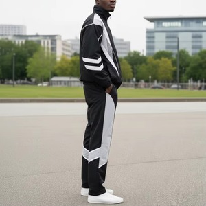 Trendy Customized Winter Solid Printed 100% Cotton Windbreaker <b>Tracksuit</b> Men Regular Fit Drawstring Closure High Street Style - Product Image 6
