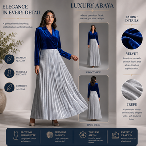 Vestido Abaya de Terciopelo de Lujo con Cintura Natural Recta para Mujer, Ropa Modesta para Fiesta |   Proveedor mayorista de vestidos de noche de manga larga en India - Product Image 4
