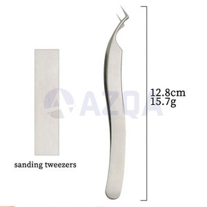 Pinzas de Acero Inoxidable de 12.8cm con Punta Curva para Aplicación Profesional de Extensiones de Pestañas, Gran Venta - Product Image 3