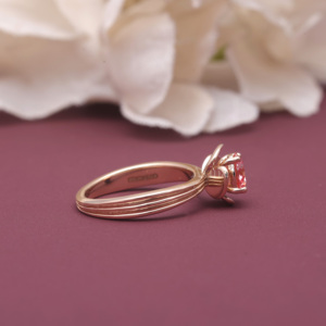 Bague Fleur en Diamant Cultivé en Laboratoire Certifié IGI en Argent Sterling 925 Massif |   Bague de fiançailles solitaire à taille brillante ronde - Product Image 3