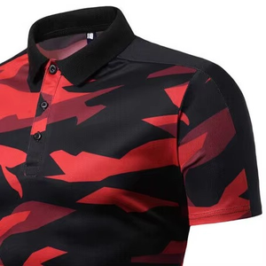 เสื้อกอล์ฟผู้ชาย แขนสั้น ผ้าสแปนเด็กซ์/โพลีเอสเตอร์ ป้องกันขนร่วง ป้องกันรอยยับ สกรีนลายตามสั่ง พร้อมใส่ชื่อแบรนด์ของคุณเอง - Product Image 3