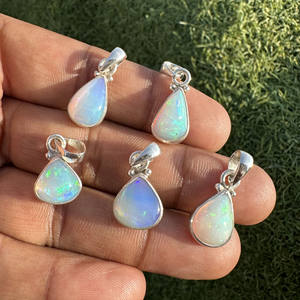 Colgante de Ópalo Etíope Natural, Joyería de Plata de Ley 925 al por Mayor, Colgantes de Ópalo de Fuego Hechos a Mano para Mujer, Amuleto de Ópalo - Product Image 2